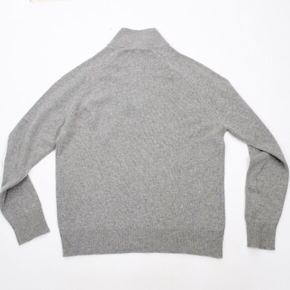 J Crew 100% cashmere sweater sz Large gray 1/4 zip multiply knit - Picture 2 of 6